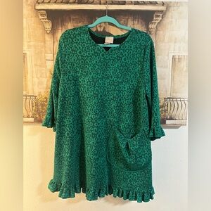 💚Green textured Ruffle tunic💚